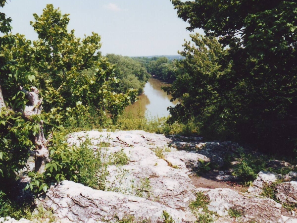 View of the Wabash River from atop Hanging Rock