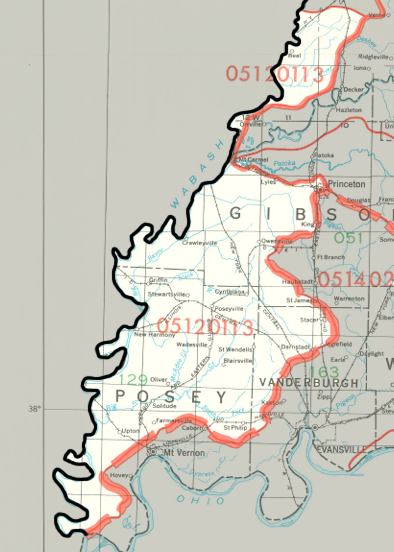 Lower Wabash Watershed map