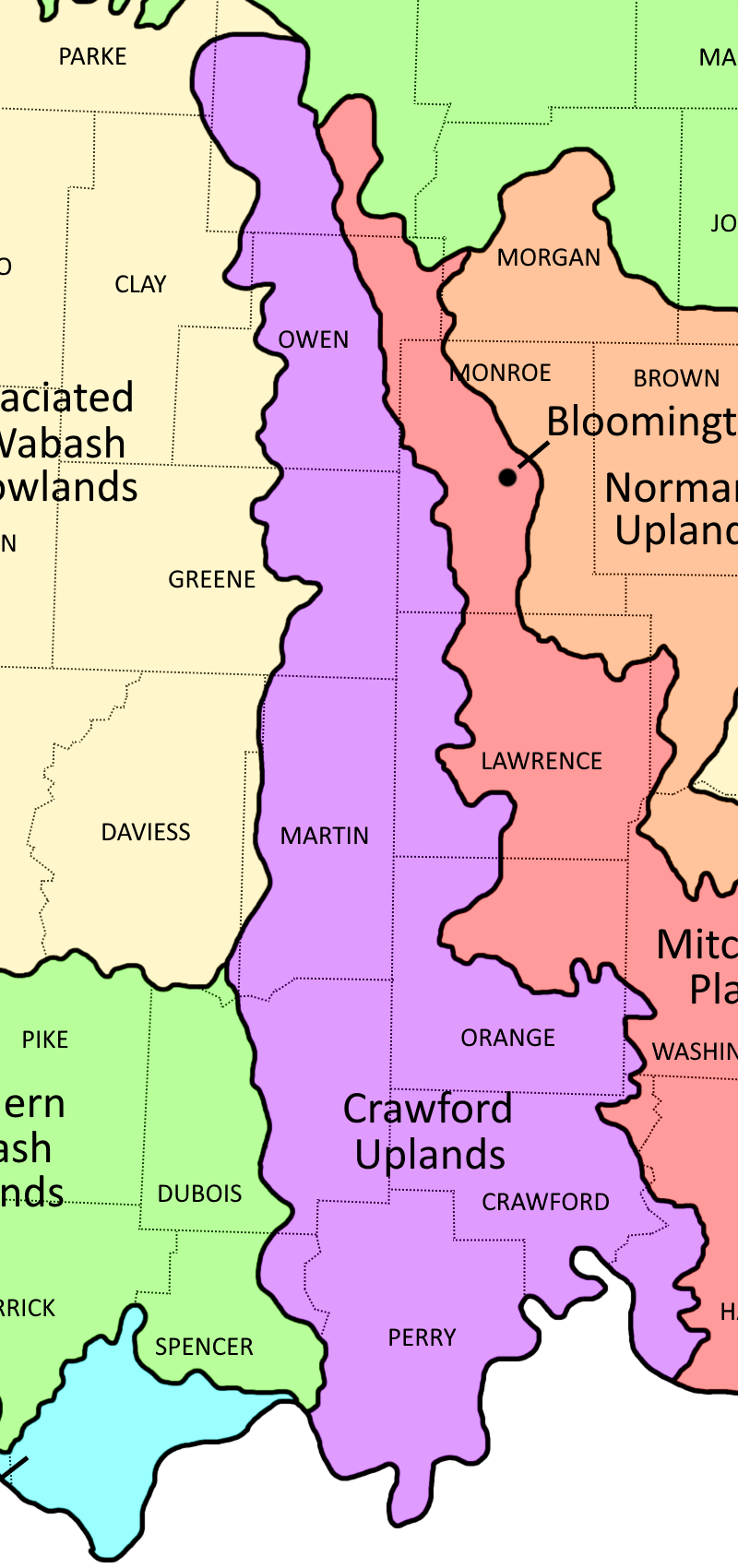 Crawford Uplands Ecoregion Map