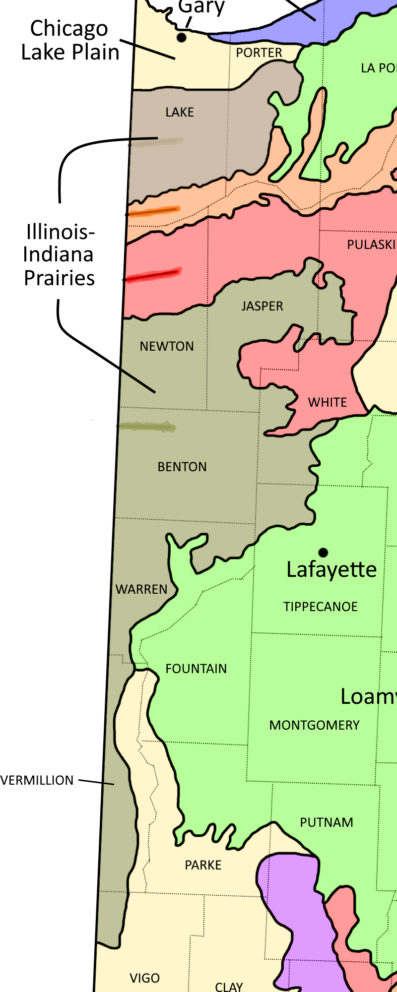 Illinois/Indiana Prairies Ecoregion Map