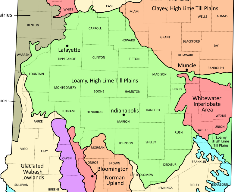 Loamy, High Lime Till Plains Ecoregion Map