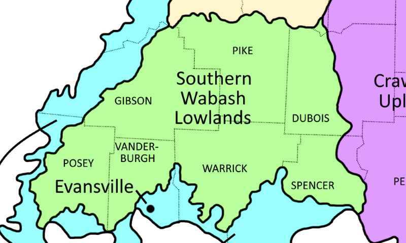 Southern Wabash Lowlands Ecoregion Map