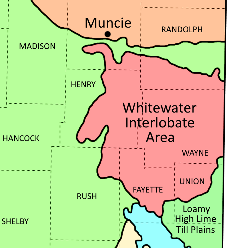 Whitewater Interlobate Area Map