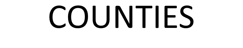 white rectangle with the word Counties written on it in black