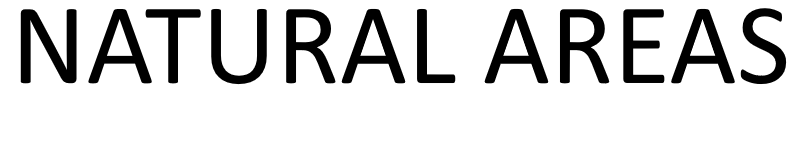 white rectangle with the words Natural Areas written on it in black