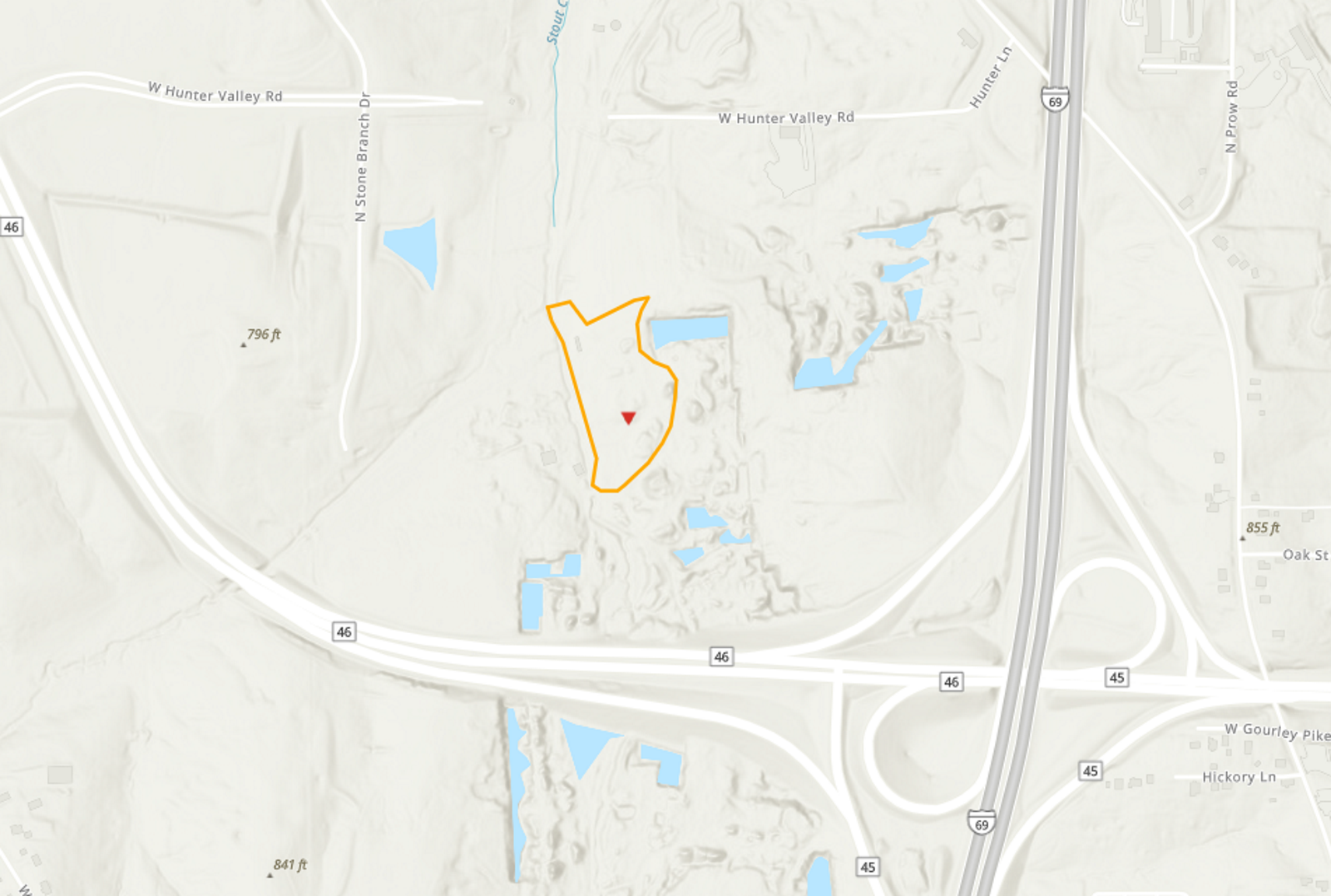 map showing the boundary of the Bennett Stone Quarry Superfund project area in relation to the surrounding area.>
<p class=